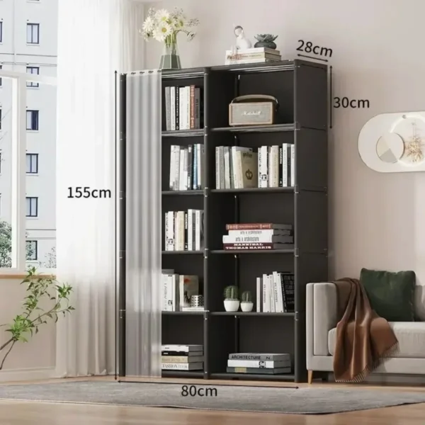 6/5 Layers Dustproof Wardrobe High Capacity Partition Bookshelf Bedroom Open Simple Assembly Storage Cabinet Bedroom Furniture