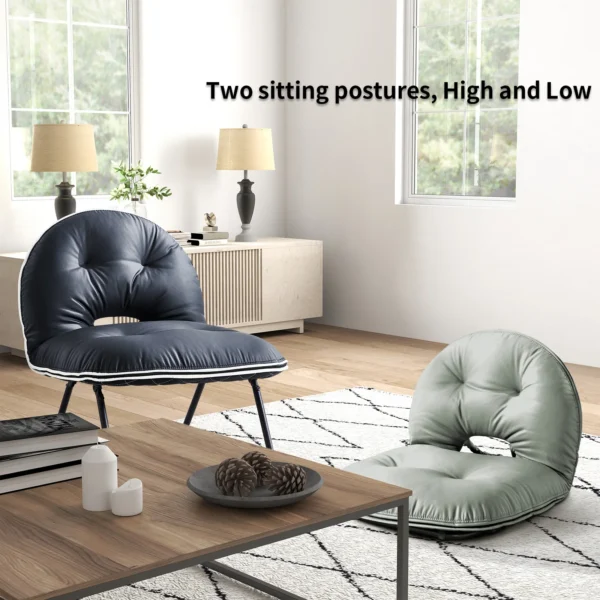 EBELLO Portable Portable Folding Chair with Upholstered Living Room Portable Lounge Chair