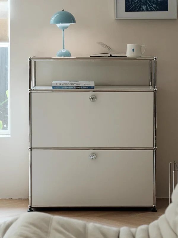 USM Haller Storage Cabinet Stainless Steel Metal Sideboard Cabinet Dresser For Bedroom Modern Furniture
