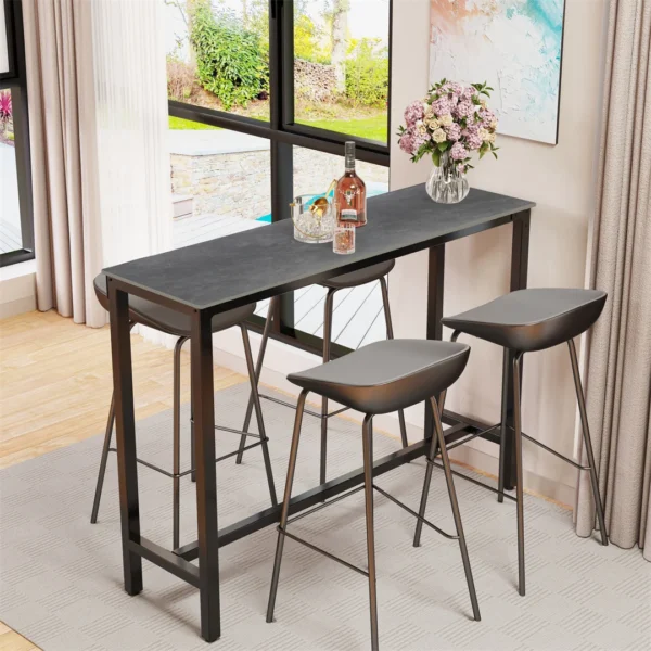 LUVODI Rectangular Home Bar Table Height Kitchen Breakfast Countert Pub Table for Dining Room,Business Area,Offices