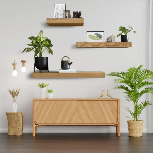 Wooden Concealed Floating Shelf with Secret Compartment Display Cabinet Rack Wall-Mounted Hidden Shelves for Home Decor