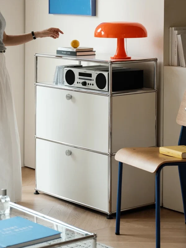USM Haller Storage Cabinet Stainless Steel Metal Sideboard Cabinet Dresser For Bedroom Modern Furniture