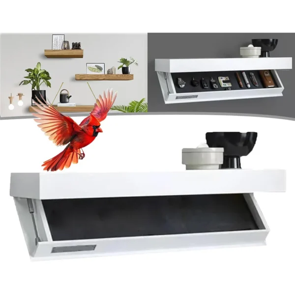 Wooden Concealed Floating Shelf with Secret Compartment Display Cabinet Rack Wall-Mounted Hidden Shelves for Home Decor